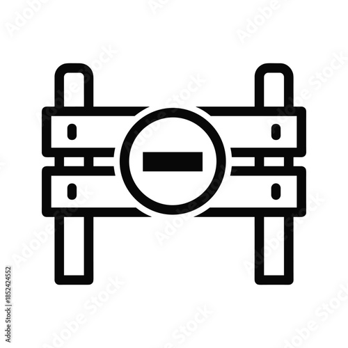 Simple black minus sign icon on white background