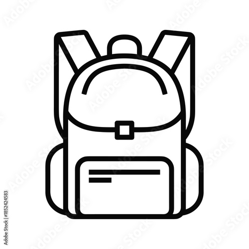 Simple black backpack icon illustration