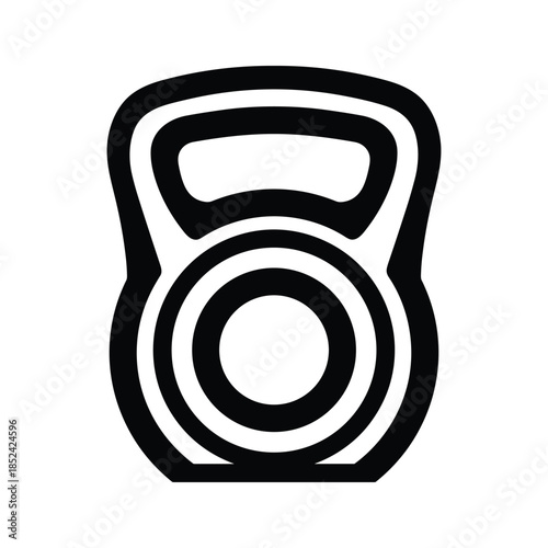 Black and white kettlebell icon