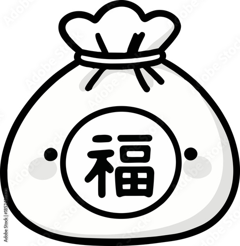 Lucky Bag_New Year's Lucky Bag_Lunar New Year_Chuseok_Holiday_Cute Lucky Bag Line Sketch