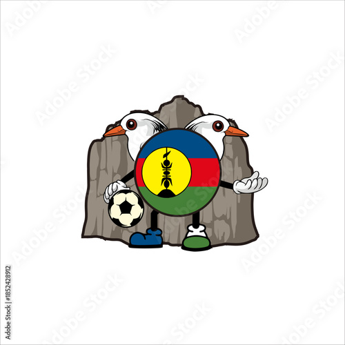 Print New Caledonia country character design ball for sports identity