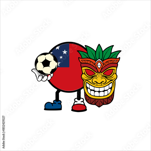 Print Samoa football country character design for sports identity