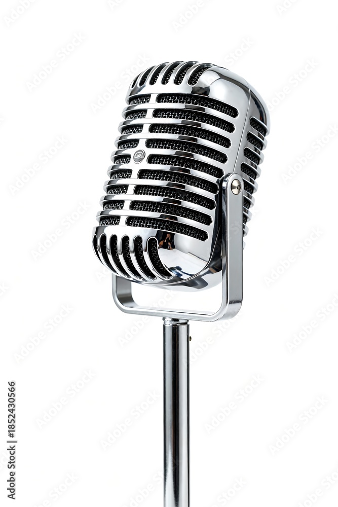 Fototapeta premium Vintage Microphone – Podcasting and Broadcasting Concept