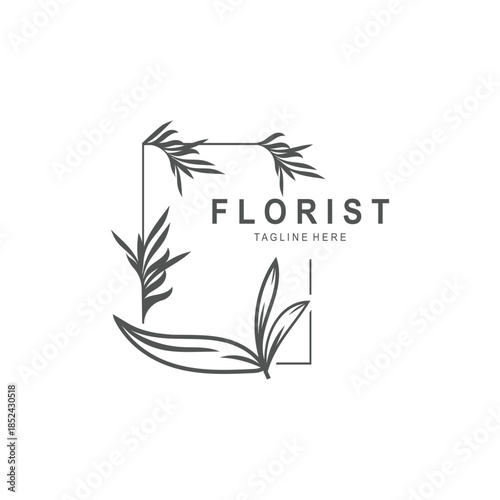 Wreaths Flower logo design botanical. Boutique, Spa, and wedding