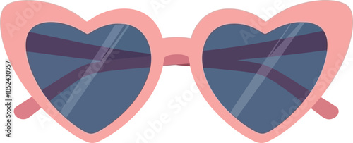 Stylish Pink Heart-Shaped Sunglasses on Clean White Background.