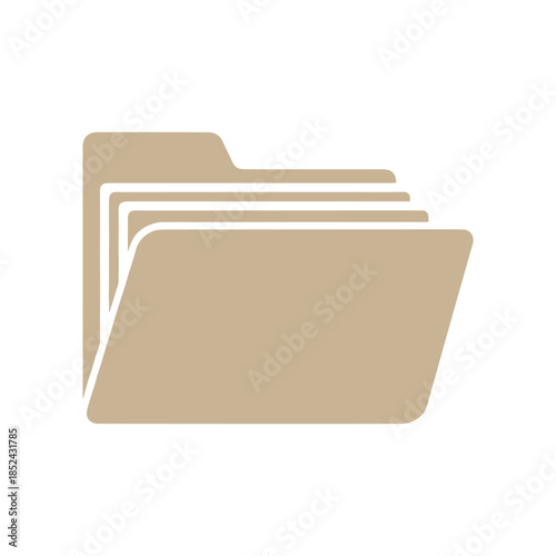 Folder Icon Representing Documents and Files for Organization and Storage.