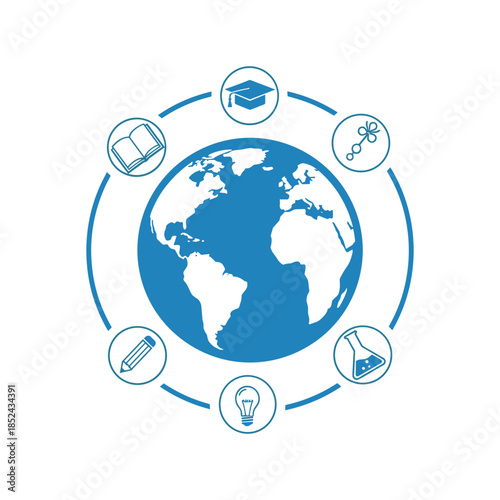 Global Education and Knowledge Sharing Network Concept.