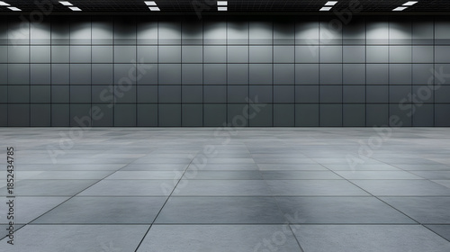 Minimalist interior wall background wide empty room modern industrial hall space minimalist floor design atmosphere