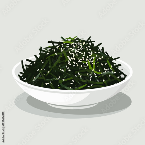 Shredded Seaweed Strips sesame seeds Seasoned Seaweed Flakes Kizami Nori clear background Crispy Seaweed