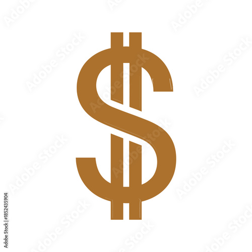 Golden Dollar Sign Symbol Representing Money and Finance.