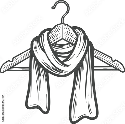 Hanger with draped scarf