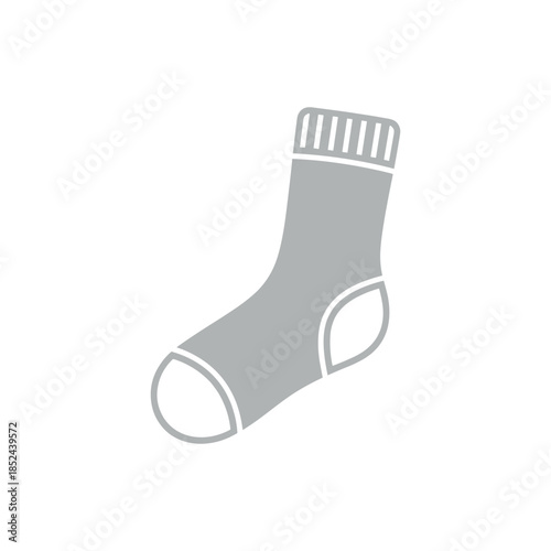 Gray Sock Illustration - A Simple and Clean Design for Various Purposes.