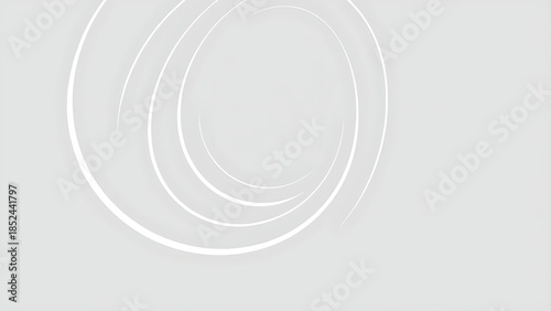 disequilibrium. White arc patterns showing rotational motion trajectory on minimalist background. STEM education sheets, lab safety posters, designed for biotech research communications.
