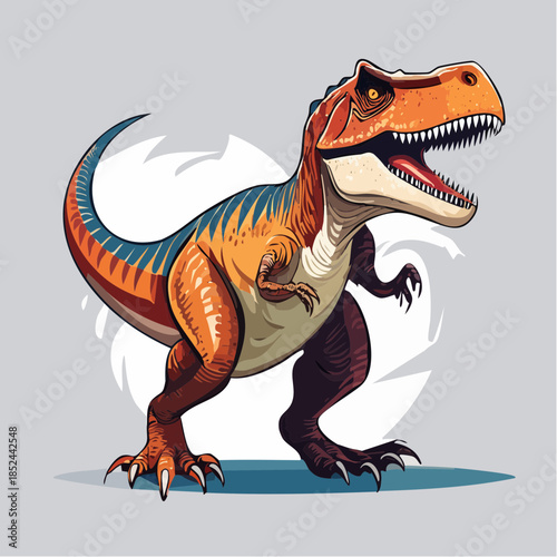 Cartoon tyrannosaurus rex illustration isolated on white background