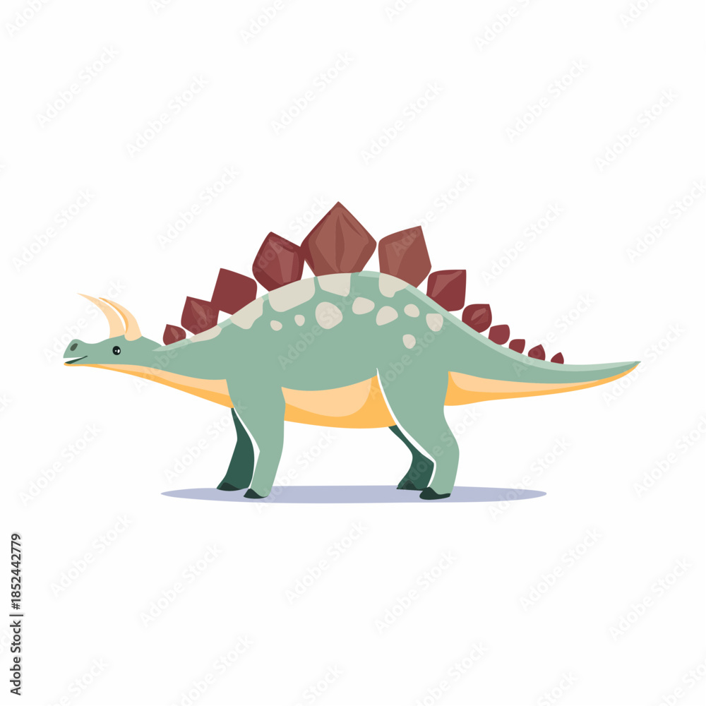 Fototapeta premium Cartoon dinosaur illustration isolated on white background for design projects
