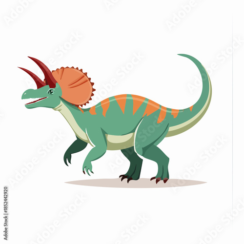 Cartoon triceratops illustration isolated on white background for educational purposes