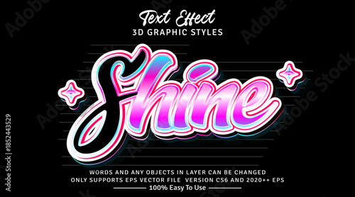 Bubble 3d gradient text style effect