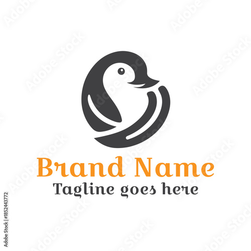 Penguin Logo Design: A modern and sleek penguin logo, embodying simplicity and charm, perfect for businesses seeking a friendly and approachable brand image.