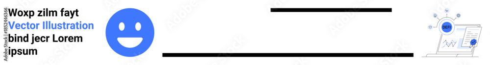 Fototapeta premium User experience, data tracking, analytics, digital feedback, marketing optimization, web metrics. happy face with text on the left and chart on the right. User experience and data tracking concept