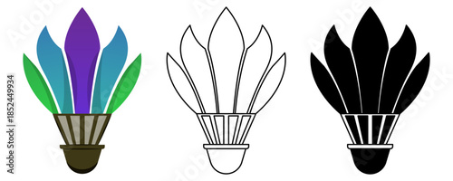 Badminton game shuttlecock icon vector illustration isolated on white background