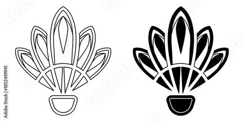 Badminton shuttlecock icon vector illustration isolated on white background