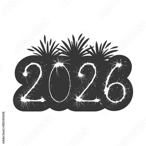 Sparkling new year 2026 celebration with fireworks and festive design