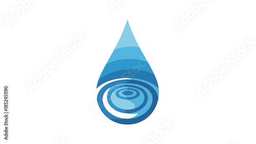Stylized blue water drop icon with ripples, symbolizing purity and freshness.