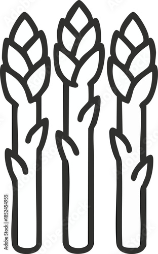  A minimalist black line icon of asparagus spears