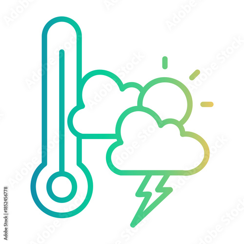 rainy season Line Gradient Icon