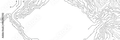 circuit board pattern design with electronic lines nodes and connection dots, vector illustration