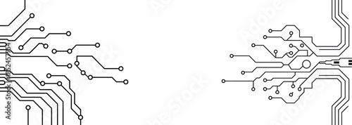 circuit board line design with structured electronic connections, vector illustration