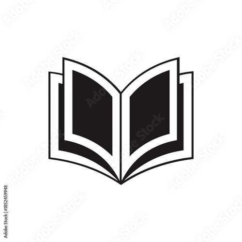 Minimalist open book vector illustration for knowledge and education.