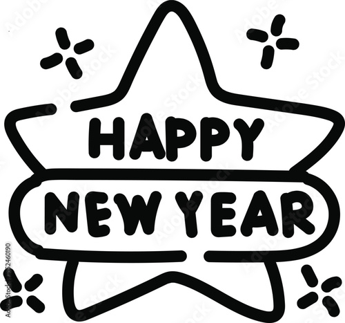 Happy New Year Star Celebration
