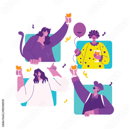 Diverse Group of Friends Toasting with Beer Glasses in Celebration.