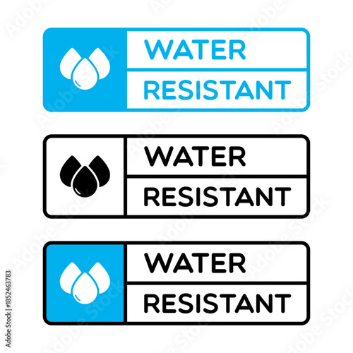 Vector Set of Water Resistant Label