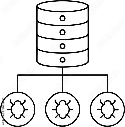 cve database line art vector illustration on transparent background