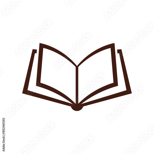 Open book illustration with blank pages ready for reading and learning.