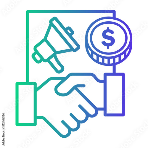 sponsored Line Gradient Icon