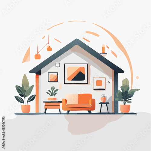 modern living room with window