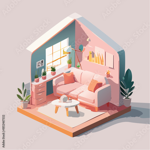 modern living room with window