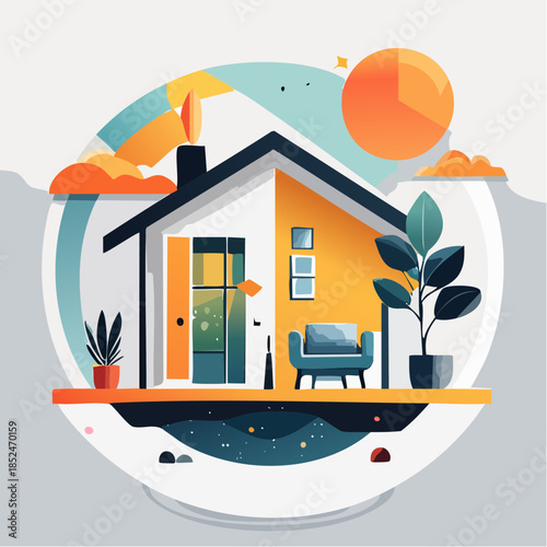 modern office building in night