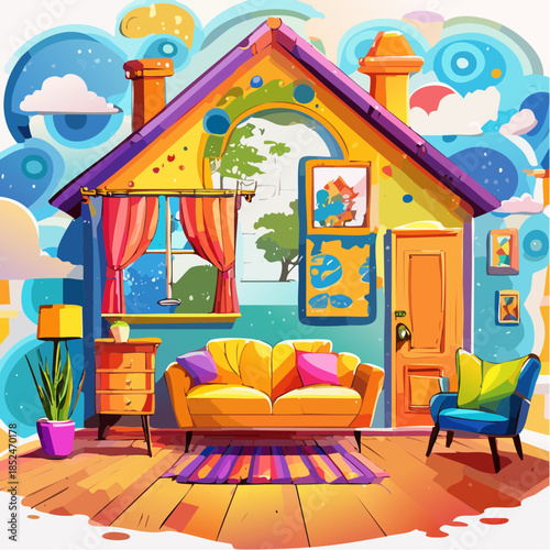 modern office building in night