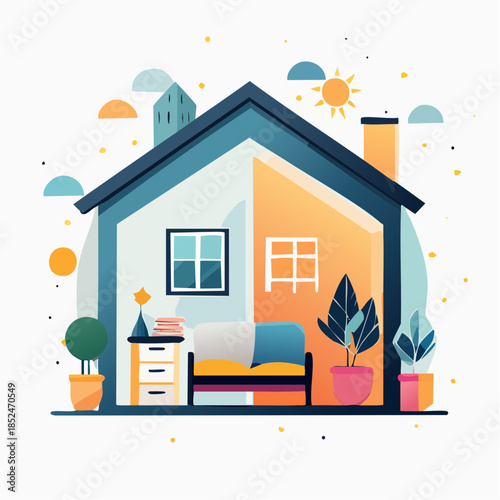 modern office building in night