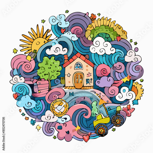 modern office building in night