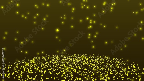 Golden Sparkle Particles Falling on Dark Gold Background