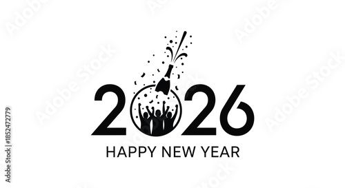 Celebrating the arrival of 2026 with festive fireworks and a striking silhouette