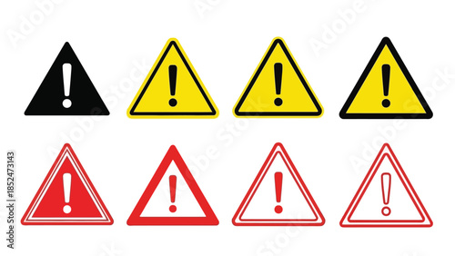 set of warning signs