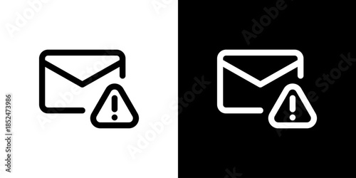 メールに警告マークのシンプルアイコン