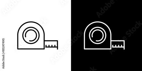 Outline Icon of a Measuring Tape for Construction and DIY Projects
