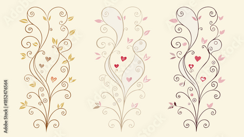 Seamless vector borders featuring intricate patterns in various styles and colors for design use..eps